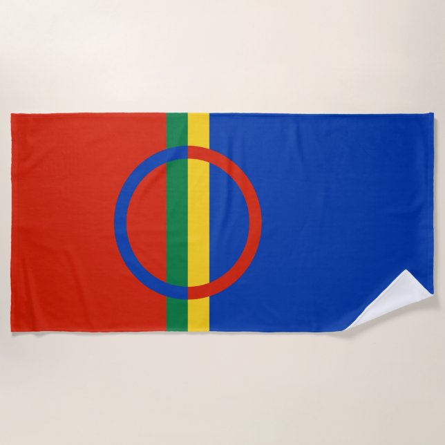 Lapplandflagge (Weihnachten) (Sami) (Laplander) Strandtuch (Vorderseite)