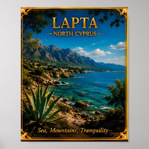 Lapta Nordzypern Bergküste Reiseerinnerung Poster