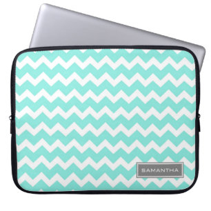 Laptop-aquamariner Zickzack individueller Name Laptopschutzhülle
