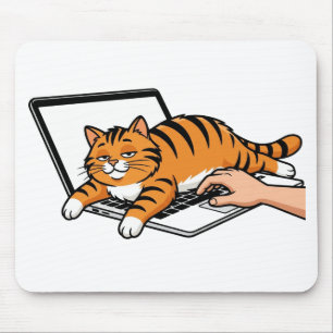  Laptop AufkleberArbeiten von zu Hause aus Katze  Mousepad