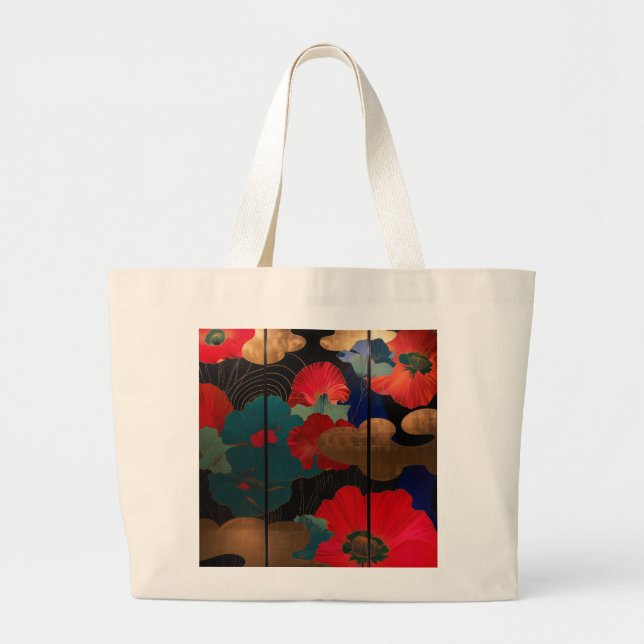 laptop case Japanese style flower Jumbo Stoffbeutel (Vorne)