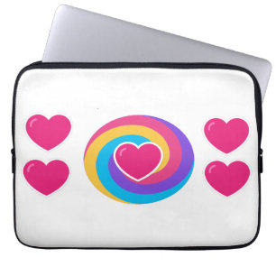 Laptop-Hülle 15,5 und 13 Zoll Herzen und Regenboge Laptopschutzhülle