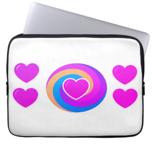 Laptop-Hülle 15,5 und 13 Zoll Herzen und Regenboge Laptopschutzhülle