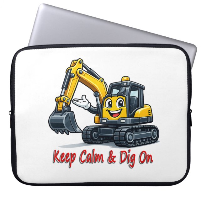 Laptop-Hülle mit Bagger-Motiv: Keep Calm Dig On Laptopschutzhülle (Vorderseite)