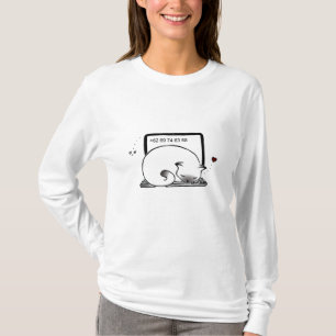 Laptop-Katzen-Bett(blauer Punkt) Hoodie T-Shirt