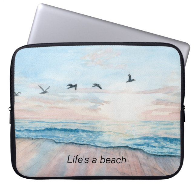 Laptop mit Strandkunst Laptopschutzhülle (Vorderseite)