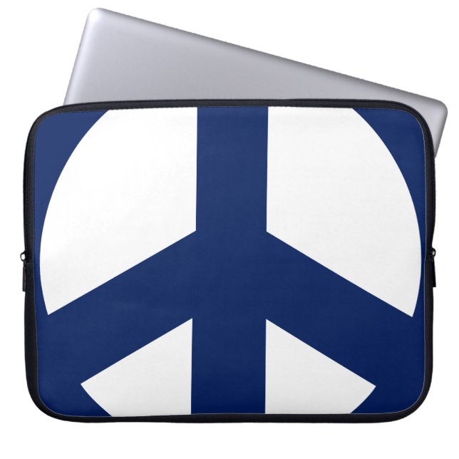 Laptop-Sieb, Blue & White Peace Laptopschutzhülle (Vorderseite)
