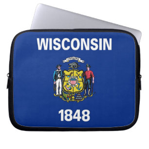 Laptop-Sieb der Staatsflagge Wisconsin Laptopschutzhülle