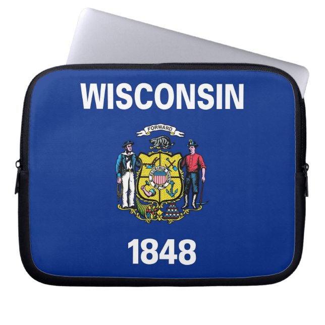 Laptop-Sieb der Staatsflagge Wisconsin Laptopschutzhülle (Vorderseite)