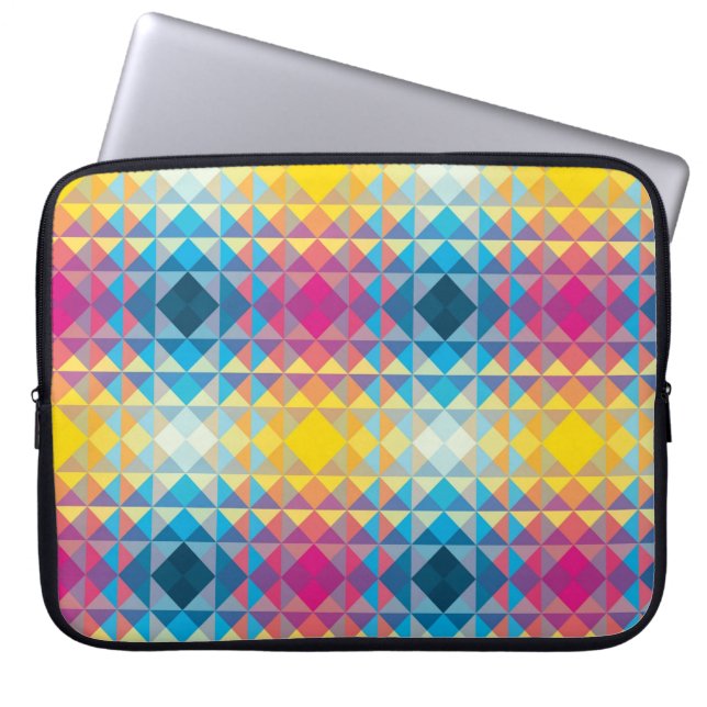 Laptop-Sieb - Dreiecke mit geometrischem Spiegelbi Laptopschutzhülle (Vorderseite)