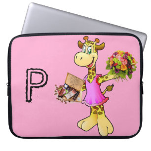 Laptop-Sieb Giraffe Blumenschokolade Rosa Laptopschutzhülle