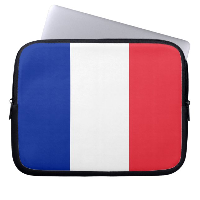 Laptop-Sieb mit französischer Flagge Laptopschutzhülle (Vorderseite)