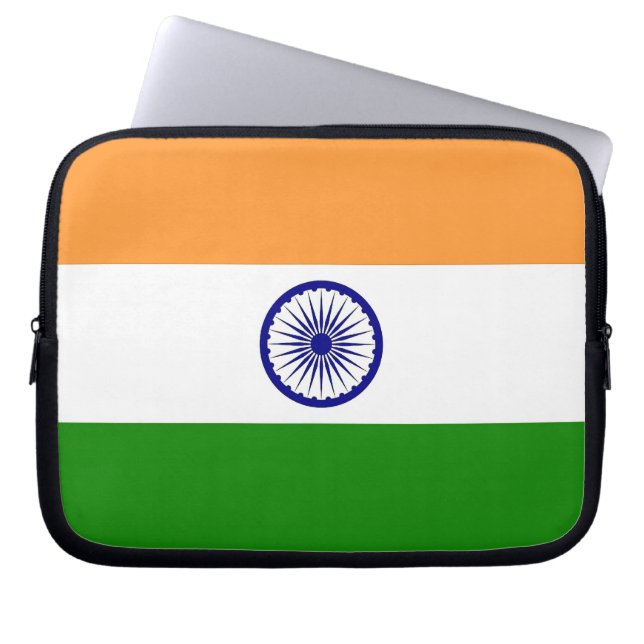 Laptop-Sieb mit indischer Flagge Laptopschutzhülle (Vorderseite)