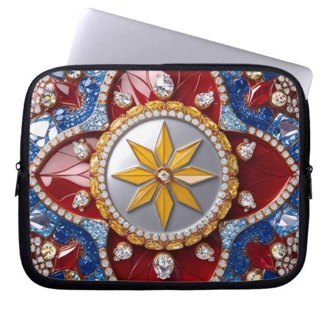 Laptop-Sieb mit kolumbianischem Farbdesign Laptopschutzhülle (Vorderseite)