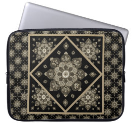 Laptop-Sieb mit Schwarz-Sepia-Medallien Laptopschutzhülle