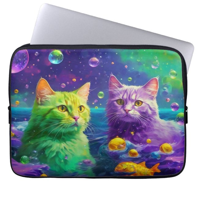 Laptop-Sieb - Niedliche und stilvolle Katze Laptopschutzhülle (Vorderseite)