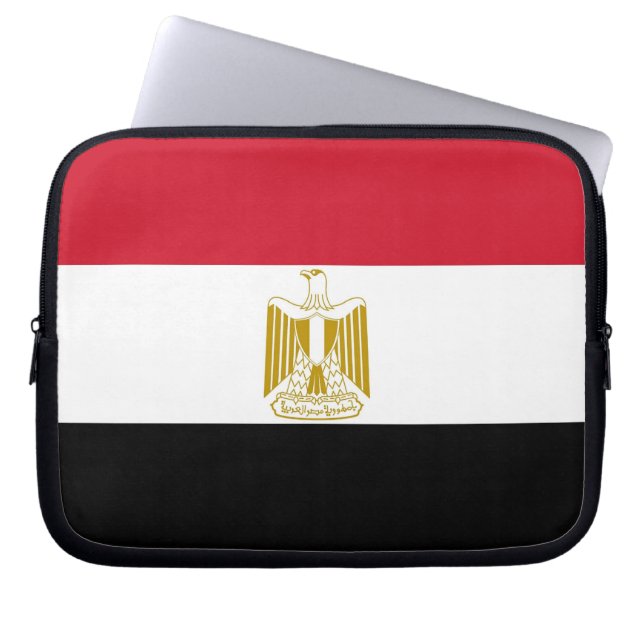 Laptop-Sieb unter ägyptischer Flagge Laptopschutzhülle (Vorderseite)