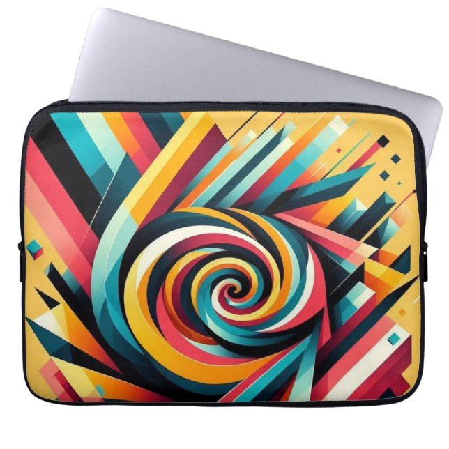 Laptop Sleeve - farbenfrohe geometrische Kunst (Vorderseite)