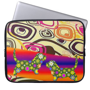 Laptop Sleeve Floral Hunde