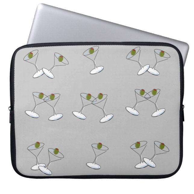 Laptop Sleeve Gray Martini Brille (Vorderseite)