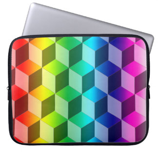 Laptop Sleeve - Illusion of Rainbow Blocks