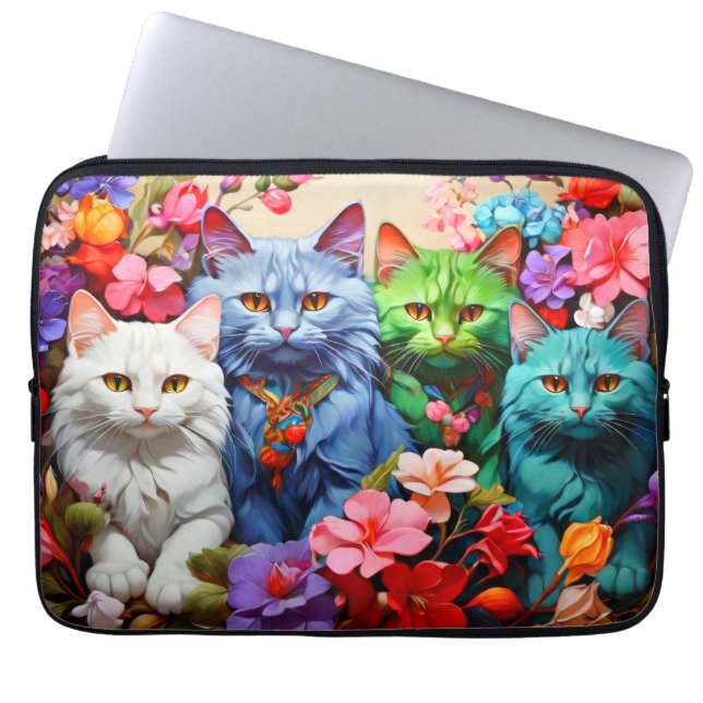 Laptop Sleeve - Stilvolles Cat Design (Vorderseite)