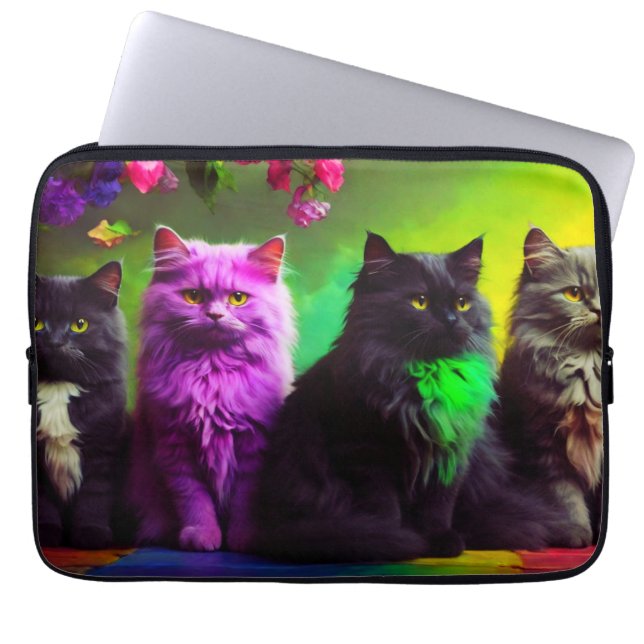 Laptop Sleeve - Stilvolles Cat Design (Vorderseite)