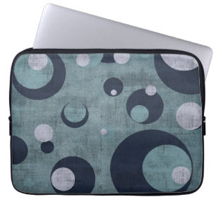 Laptop Sleeves "Circle" Shabby Blue Var01 Vintage