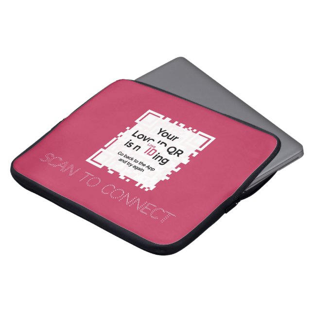 Laptopschutzhülle - RED - QR - GLAM Collection (Vorne Oben)