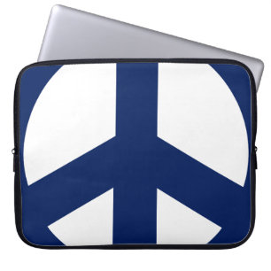 Laptoptasche, Blau-Weiß-Friedenszeichen Laptopschutzhülle