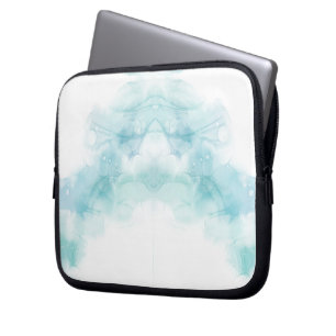 Laptoptasche mit abstraktem Türkis und Weiß Laptopschutzhülle