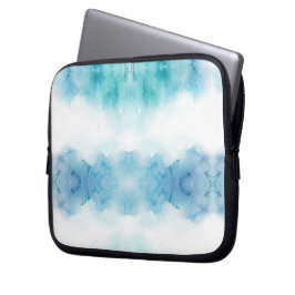 Laptoptasche mit blau-weißem Aquarell Laptopschutzhülle