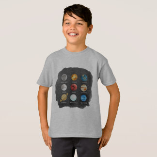 L'aquarelle de système solaire badine le T-shirt