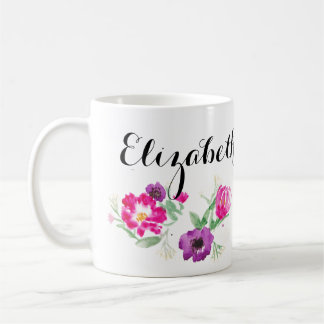 L'aquarelle faite sur commande fleurit la tasse
