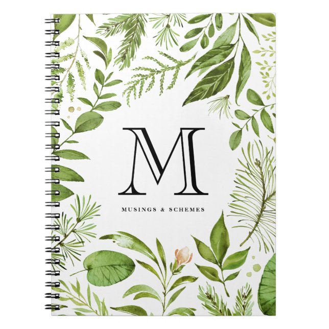 L'aquarelle laisse le carnet floral de monogramme (Devant)