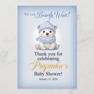 LAQUITA Eisbär-Baby-Shower-Schild für Priyanka Einladung