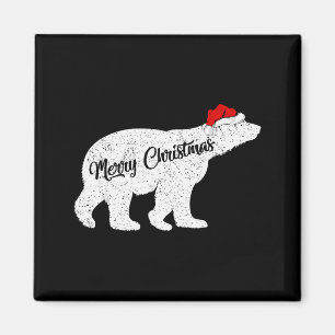 Lar Bär Tierliebhaber Xmas Santa Hut Lar Bär Chri Magnet
