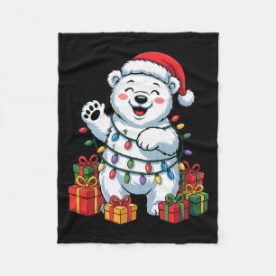 Lar Bär Weihnachtsmann Hut Tiere Liebhaber hässlic Fleecedecke