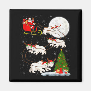 Lar Bär Weihnachtsmann Schlitten Fliegender Lustig Magnet