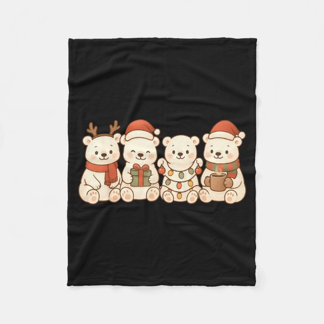 Lar Bears Kids Boys Girls Christmas Lar Bears  Fleecedecke (Vorderseite)