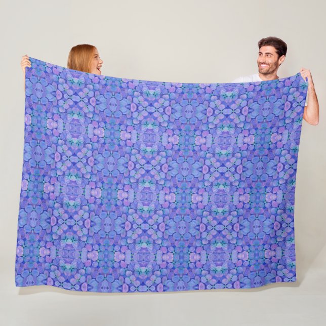 Larage Fleece Decke Lavender Hydrangea Muster (Beispiel)
