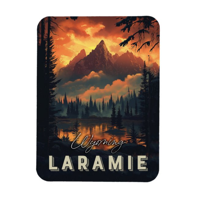 Laramie Wyoming Vintag Magnet (Vertikal)