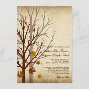 L'arbre de chute silhouette des invitations de