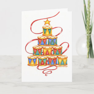 L'Arbre De Noël Des Tambours Cartes De Voeux