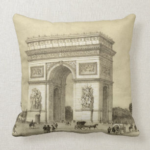 L'Arc de Triomphe, Paris, graviert von Auguste Bry Kissen