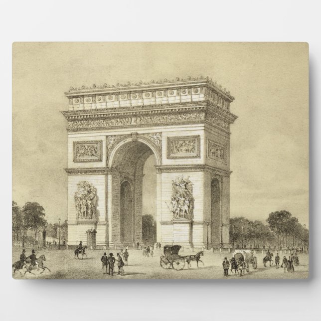 L'Arc de Triomphe, Paris, Gravur von Auguste Bry Fotoplatte (Vorderseite)