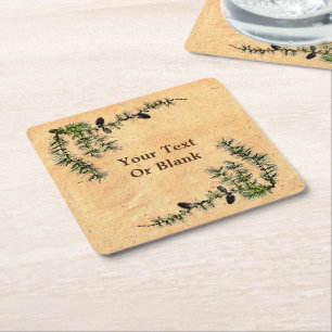 Lärchenzweige Rechteckiger Pappuntersetzer