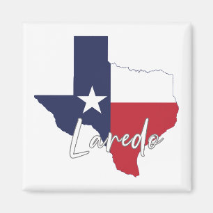 Laredo, Texas Flag Map Magnet