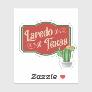 Laredo, Texas mit Kakteen aus Kakteen, Kakteen mit Aufkleber