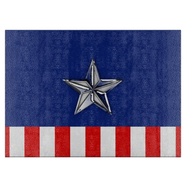 Large Chrome Like Silver Star on Colors Schneidebrett (Vorderseite)